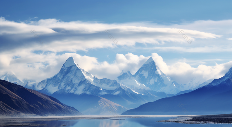 西藏的雪山和天空背景,高清,摄影图,摄影图片,图片大全,摄影图免费下载